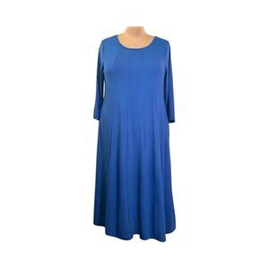 HOTOUCH Blue 3/4 Sleeve Flare Midi Dress, NWT! Size 2X